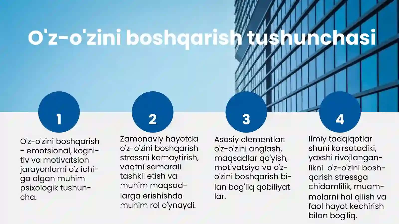 O'z-o'zini boshqarish va samaradorlik uchun javobgarlik 3