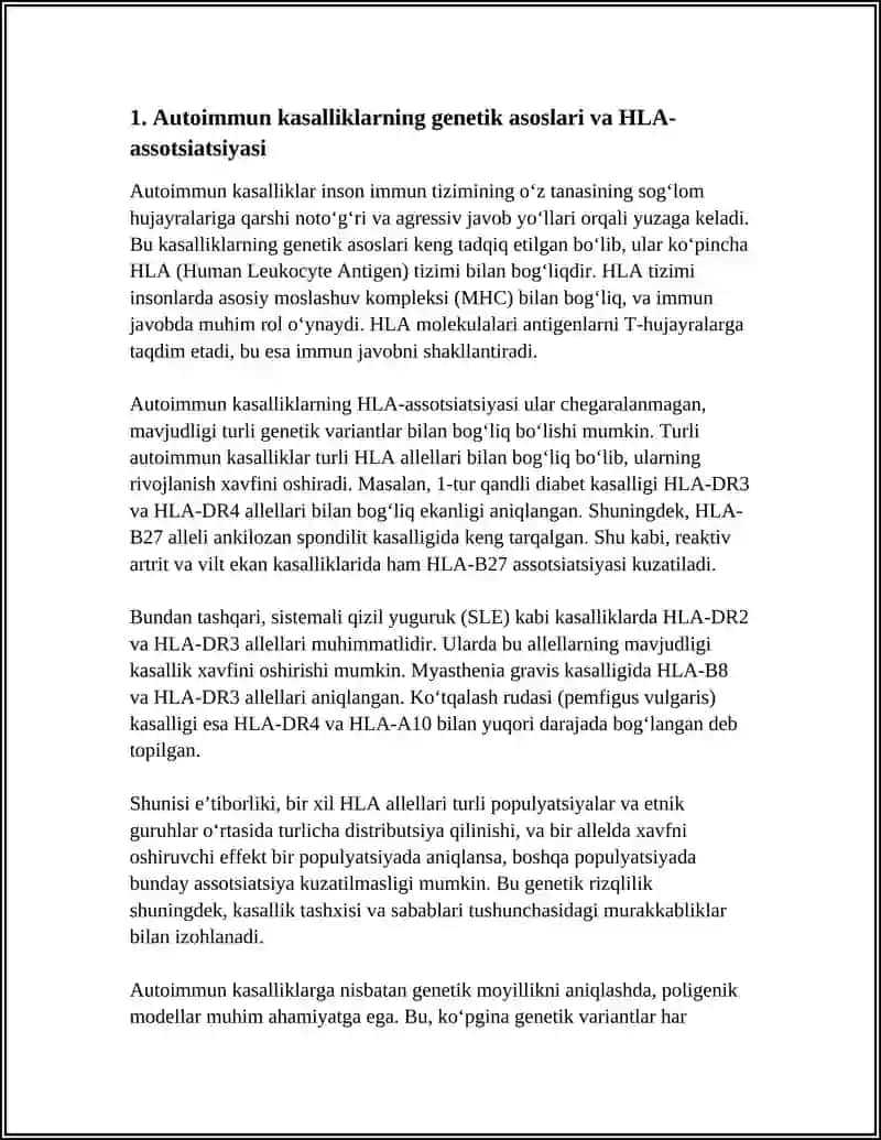 AUTOIMMUN KASALLIKLAR KELIBCHIQISHI, KECHISHI, DIAGNOSTIKASI 3