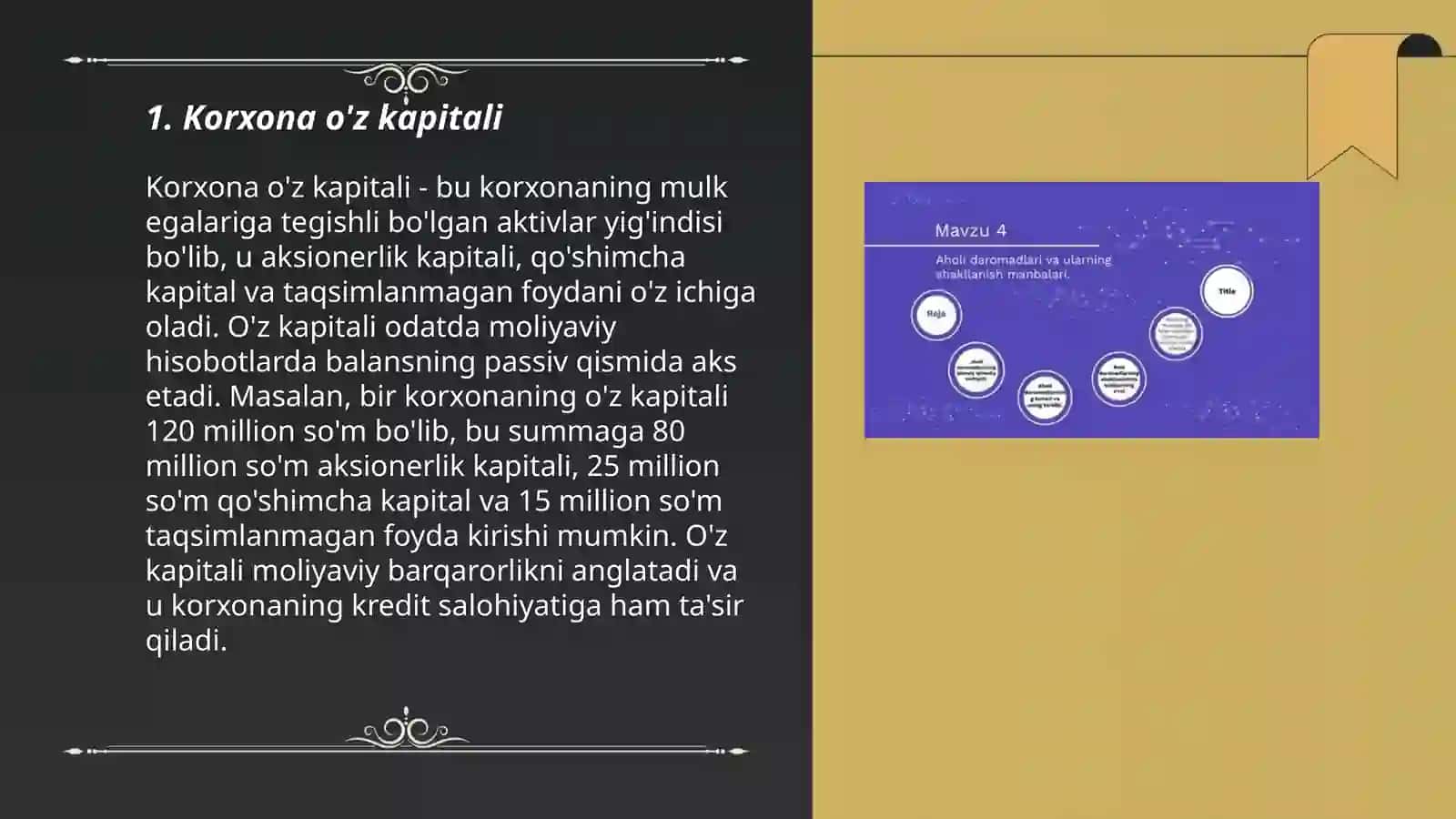 Korxona o'z kapitali 3
