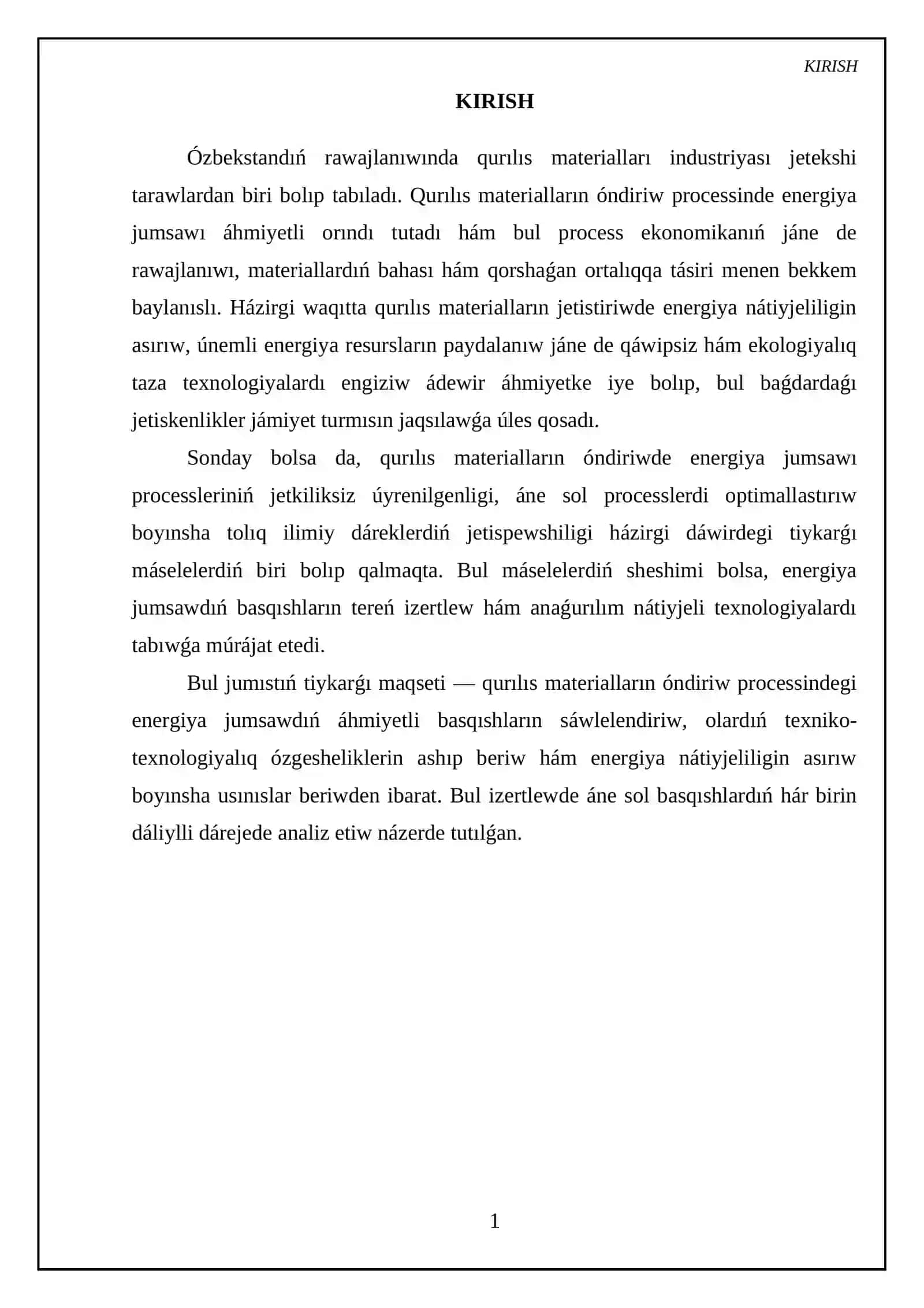Qurılıs materiallarında energiya jumsalıwınıń basqıshları 3
