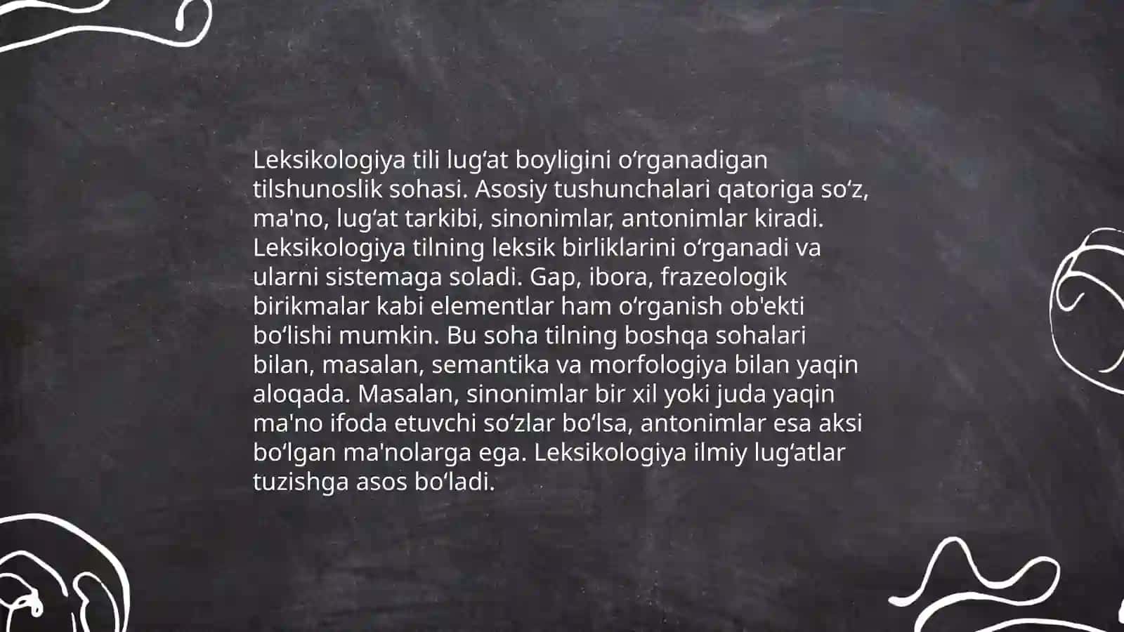 Ta'lim bosqichlarida leksikologiya o‘qitish boʻyicha dars ishlanmalari tayyorlaw 3