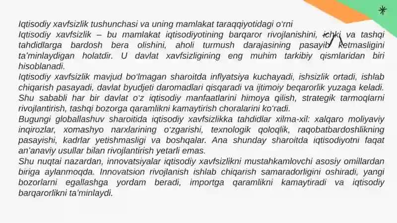 Iqtisodiy xavfsizlikni taʼminlashda innovatsiyalar omili 3