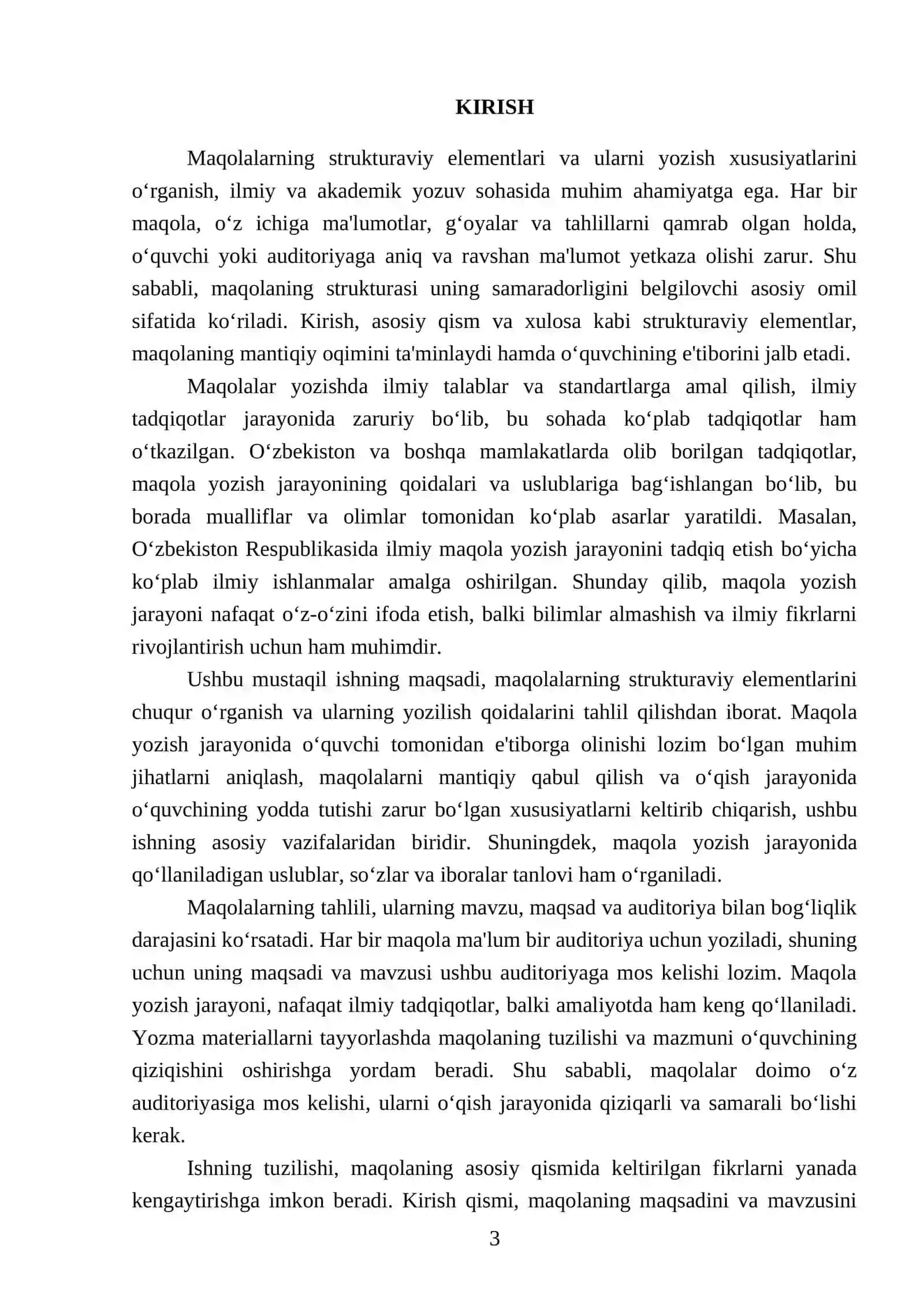 Maqolalarning strukturaviy elementlari va ularni yozish xsusiyatlarini urganish 3