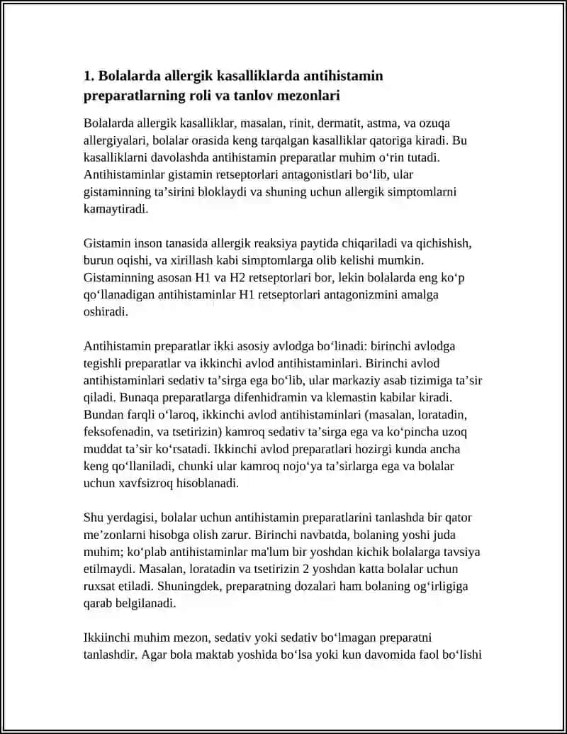 BOLALAR ALLERGIYA KASALIKLARNI FARMAKALOGIYASI TERAPIYASI 3