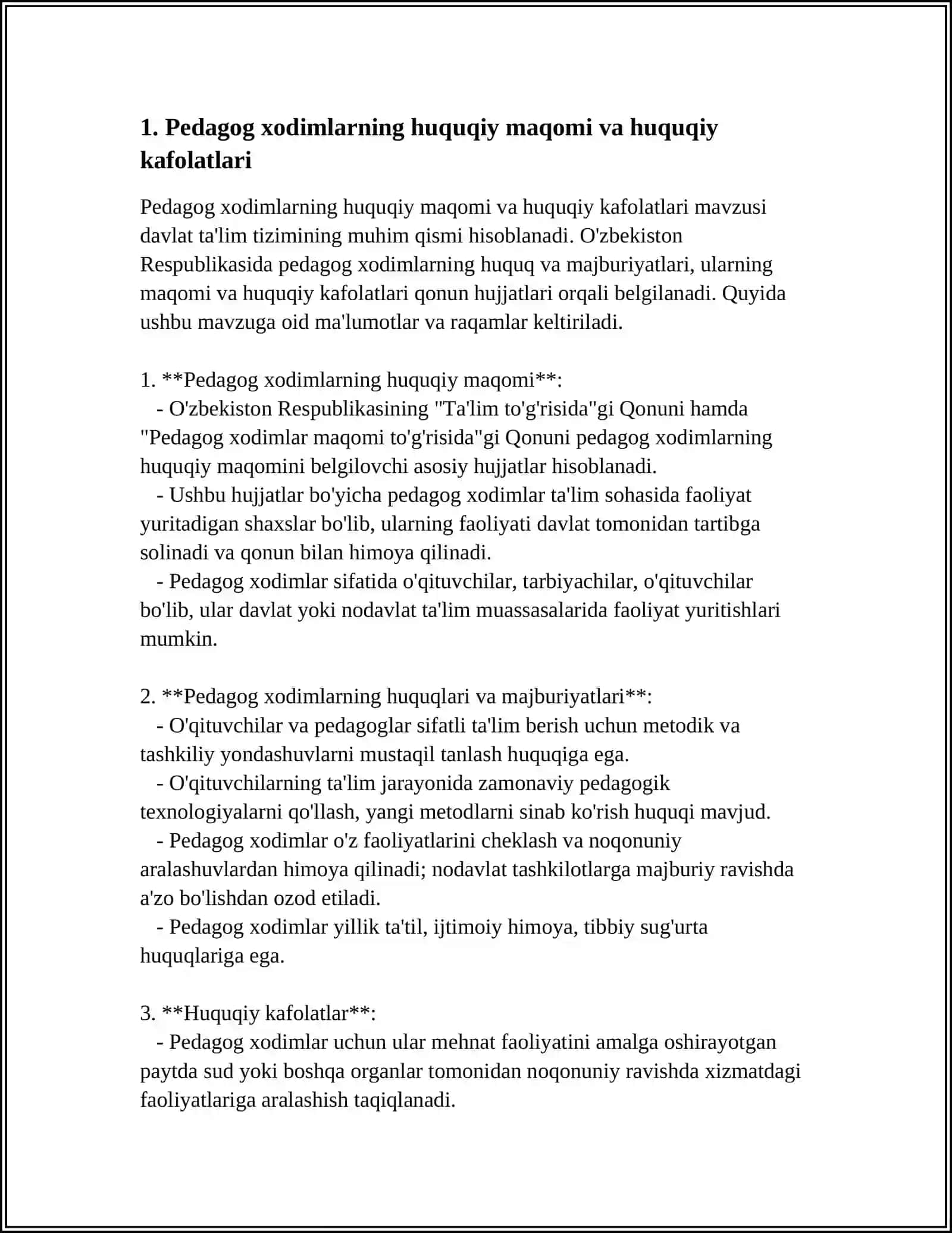 TALIM TASHKILOTLARI PEDAGOG XODIMLARNING HUQUQIY MAQOMI 3