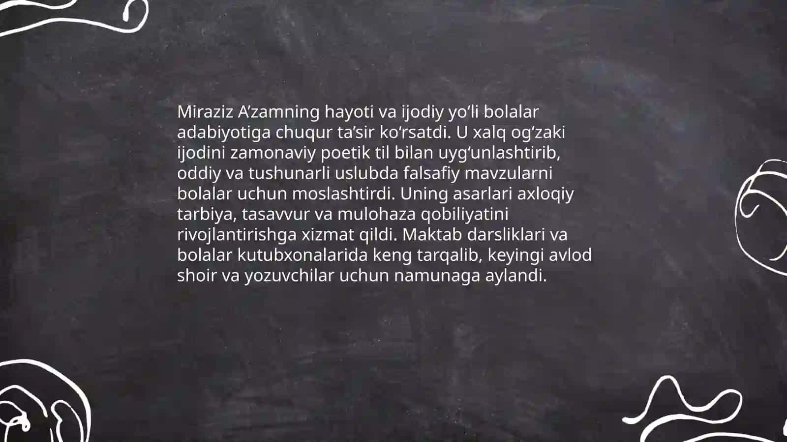 Miraziz A’zamning hayoti va ijodiy yo‘li bolalar adabiyotiga ta’siri 3
