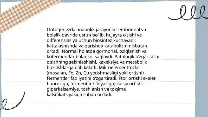 Biyokimiyo fanidan M: Tibbiyotda ovqatlanish nazariyasi 3