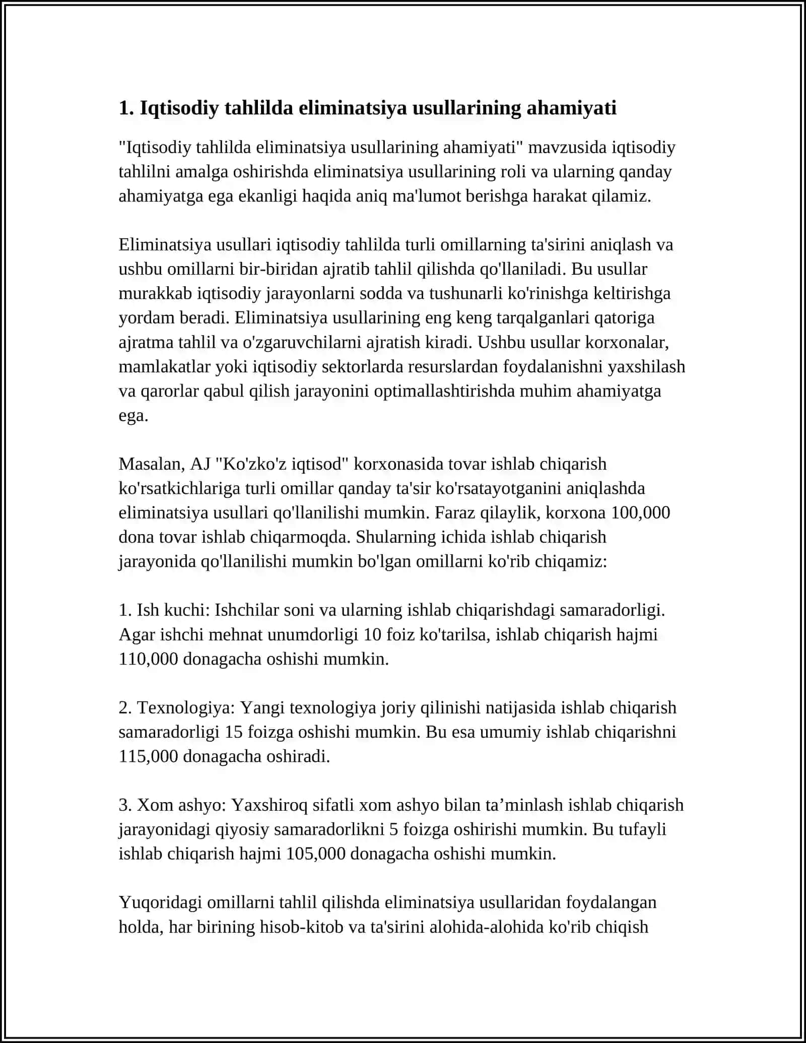 IQTISODIY TAHLILDA FOYDALANILADIGAN ELIMINATSIYA USULLARI 3