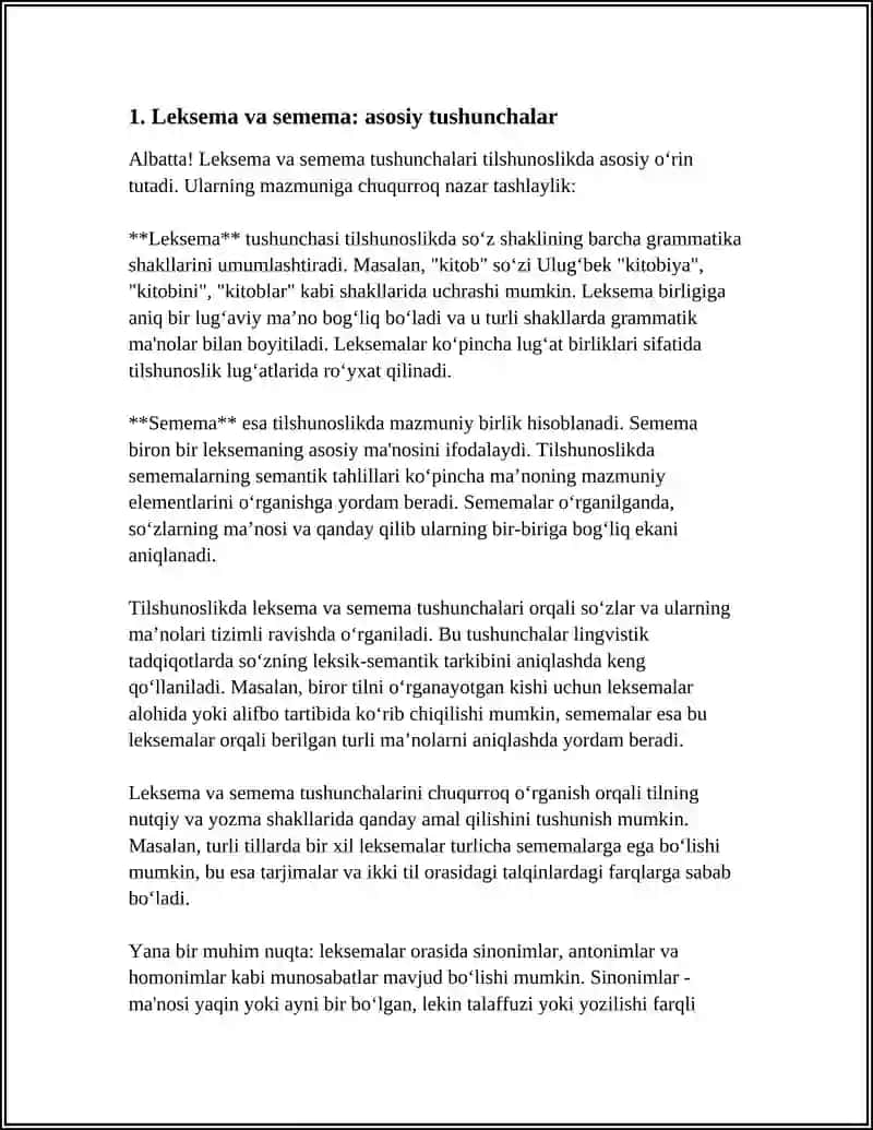 LEKSEMANING SEMANTIK TABIATI:LEKSEMA VA SEMEMA 3