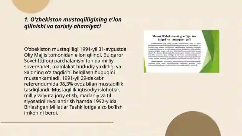 O'zbekistonning oʻziga xos istiqlol va taraqqiyot yo'li 3