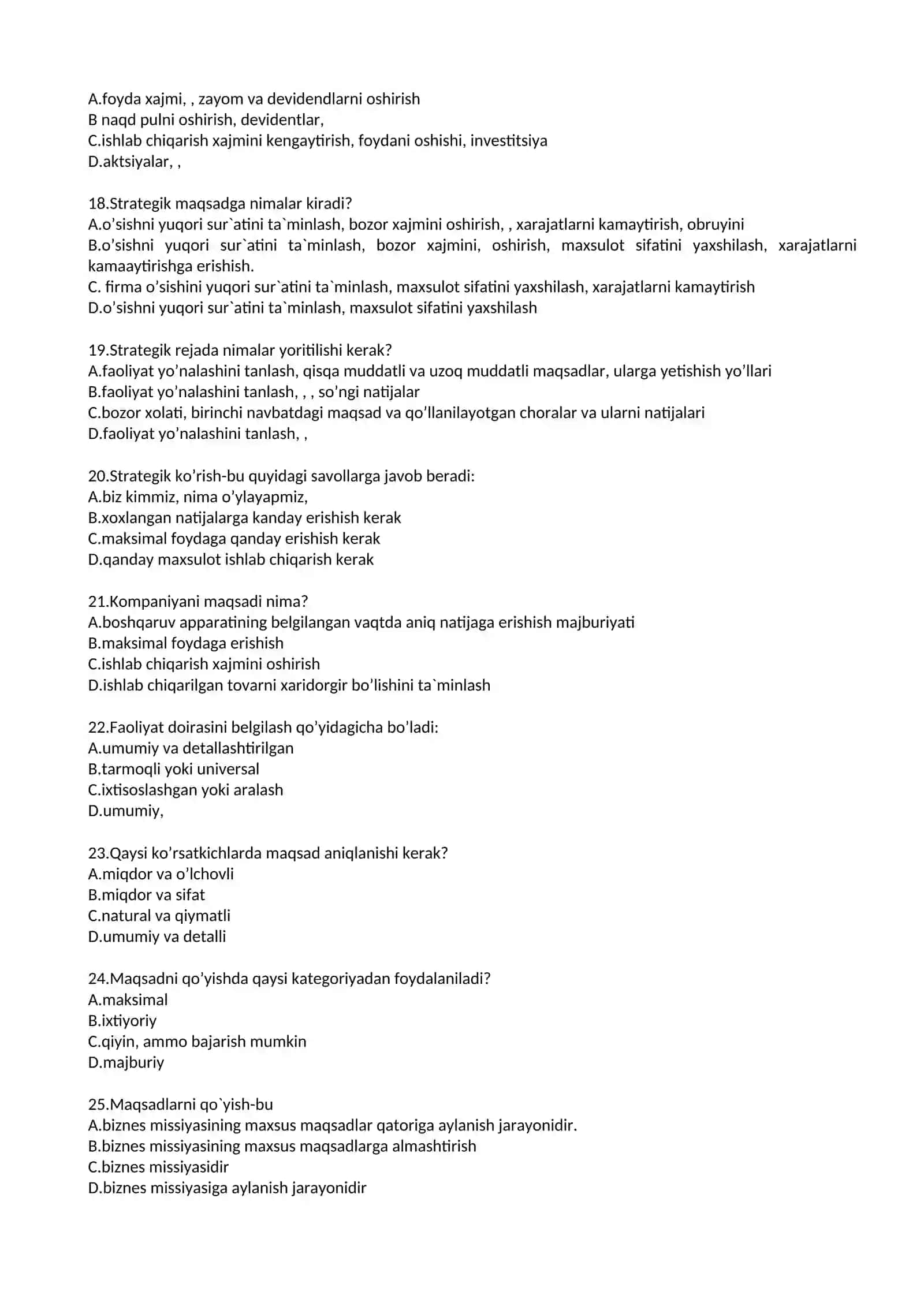 Yangi faoliyat boshlanayotgan firma strategiyasi 3