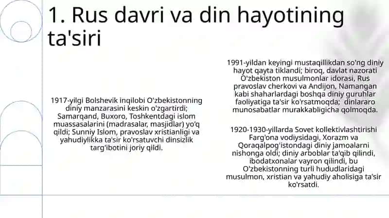 Oʻzbekistonda kanfessiyalar aro diniy bag'rikenglikning tarixiy tajribasi 3