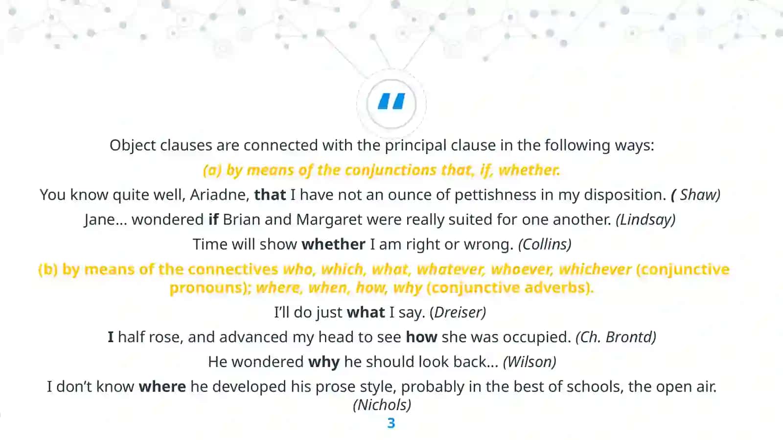 Object clauses 3
