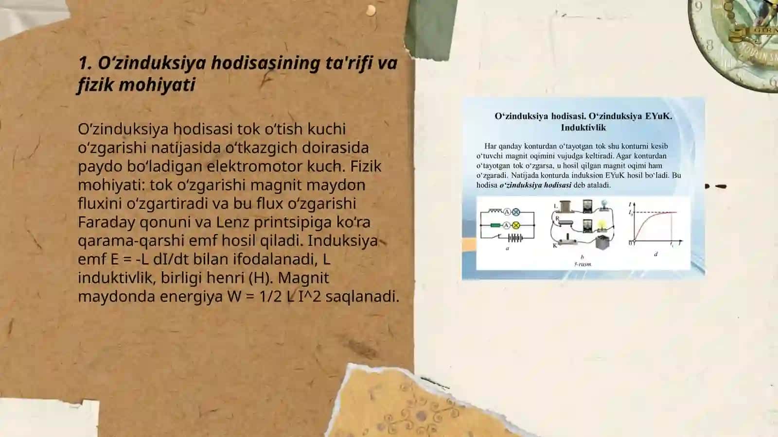 O‘ZINDUKSIYA HODISASI. O‘ZINDUKSIYA EYuK 3
