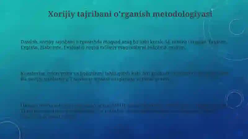 Xorijiy tajribani o'rganish metodologiyasi 3