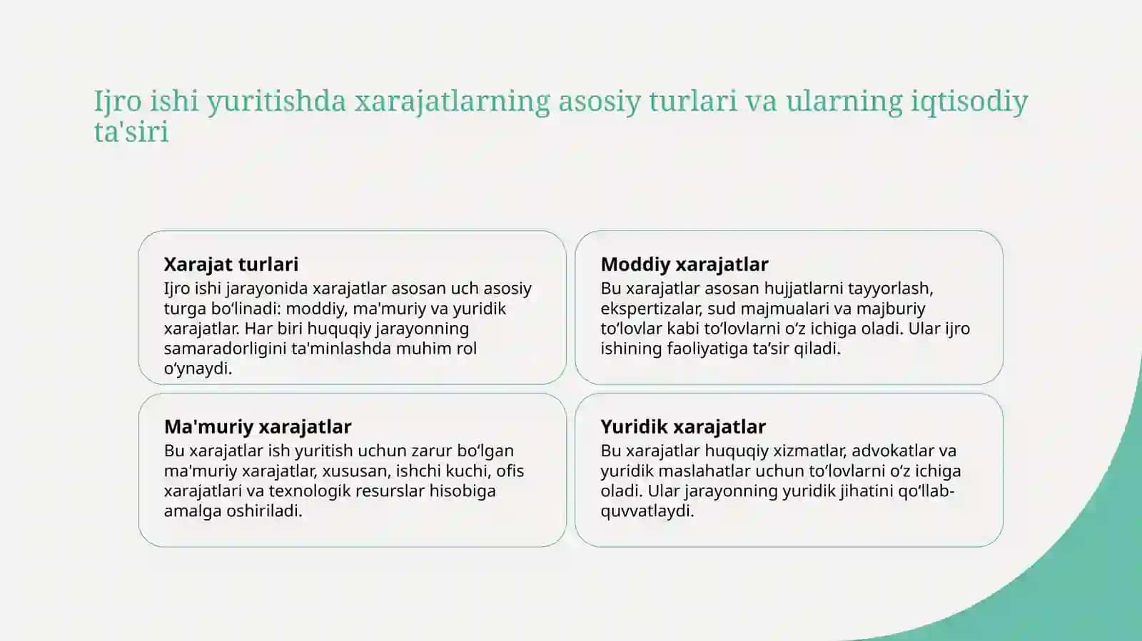 Ijro ishi yuritishdagi xarajatlar 3