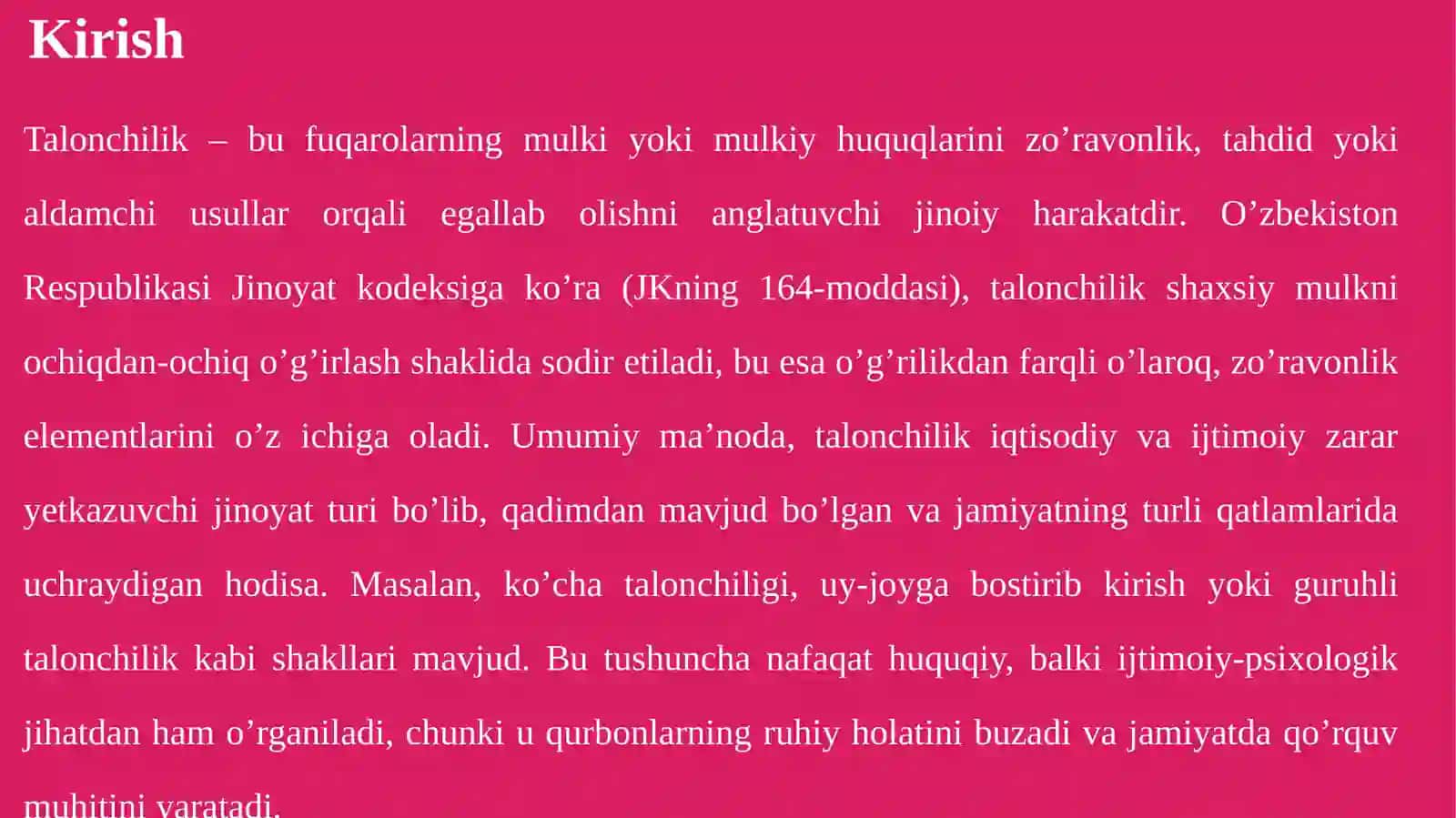 Talonchilik va bosqinchilik jinoyatlari huquqiy tahlili 3
