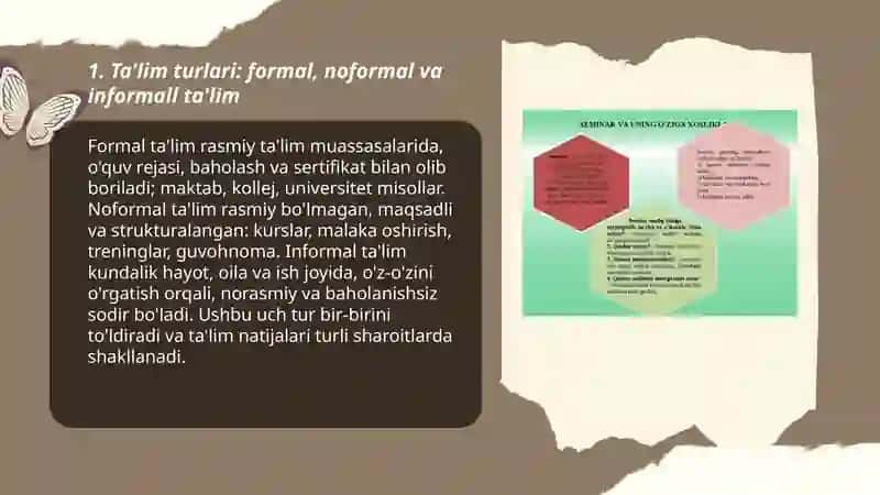 Ta’lim turlari va ta’limni tashkil etish shakllari 3