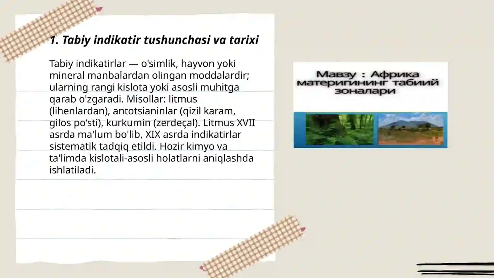 Tabiy indikatir 3