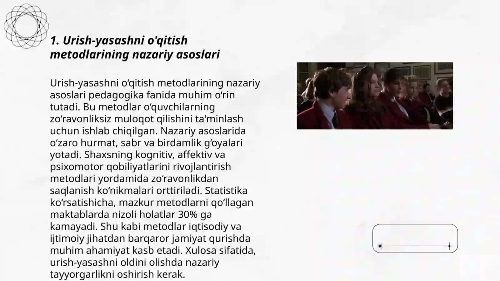 Urish-yasashni o'qitish metodlari 3