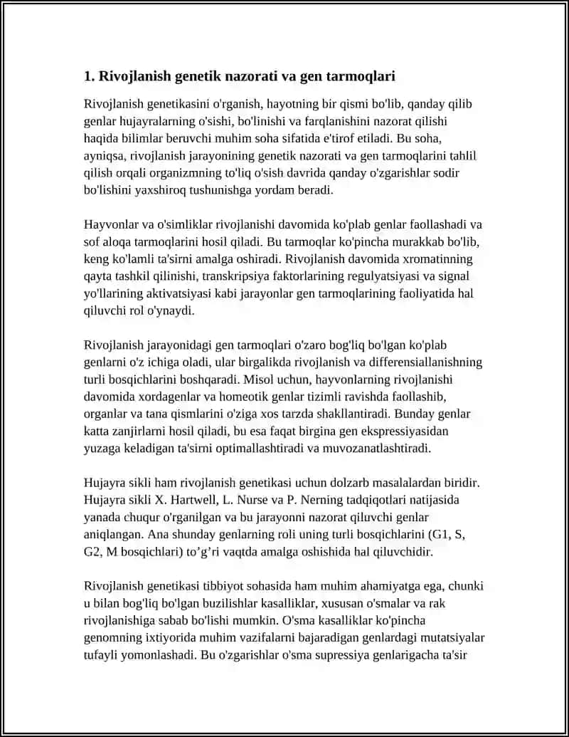 RIVOJLANISHNING GENETIK NAZORATI. HUJAYRA SIKLI (O‘SMA) RAKNING MOLEKULYAR GENETIKASI 3