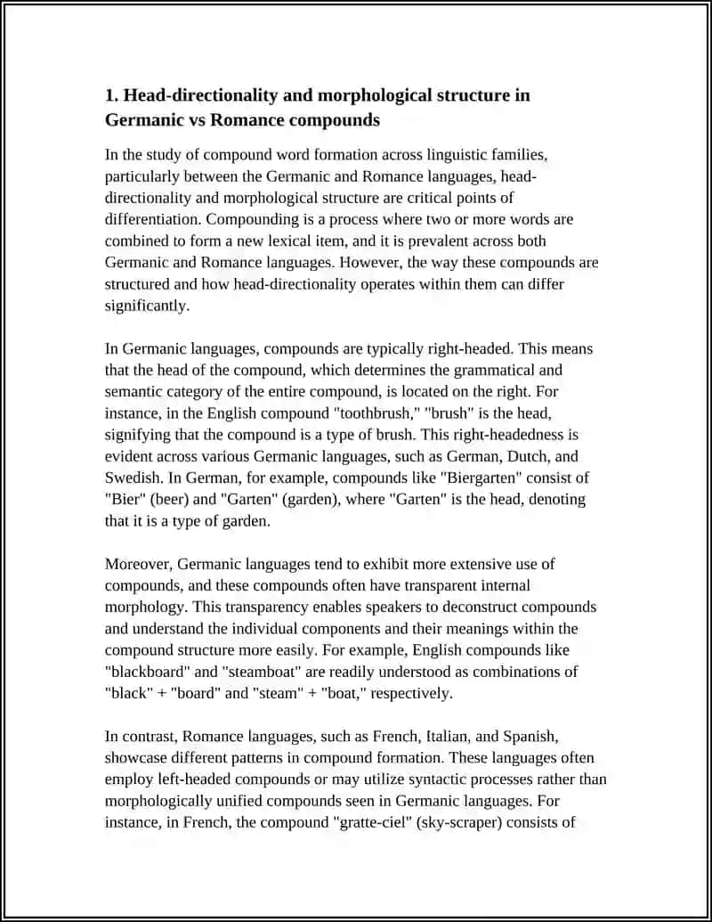 COMPARATIVE ANALYSIS OF COMPOUND WORD FORMATION IN GERMANIC AND ROMANCE LANGUAGE 3