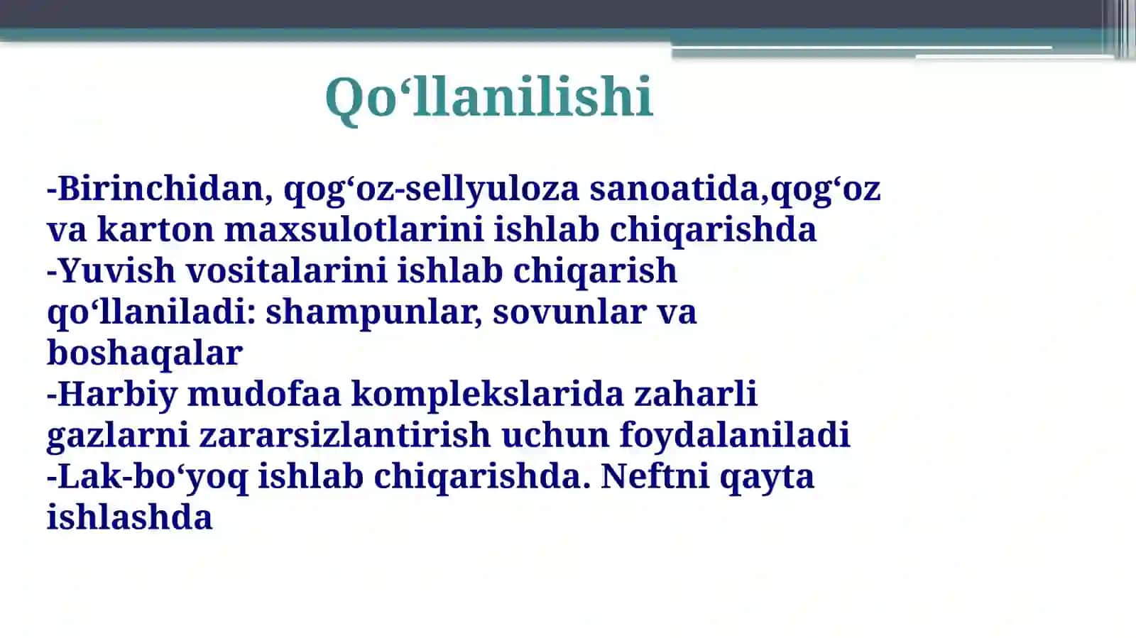 YILIGA 75000 TONNA KAUSTIK SODA ISHLAB CHIQARISH JARAYONIDA ISSIQLIK ALMASHINISH QURULMASINI TANLASH VA HISOBLASH 3