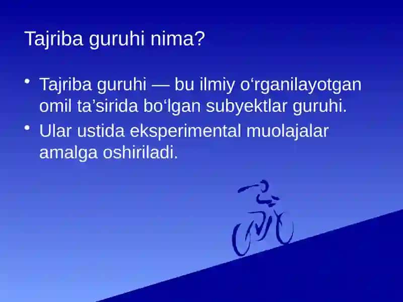 Tajriba va nazorat guruhlari haqida 3