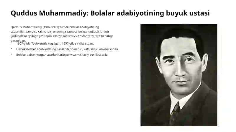 Quddus Muhammadiy Ijodida Bolalar Olamining Rang-Barang Jilolari Taqdimoti 3