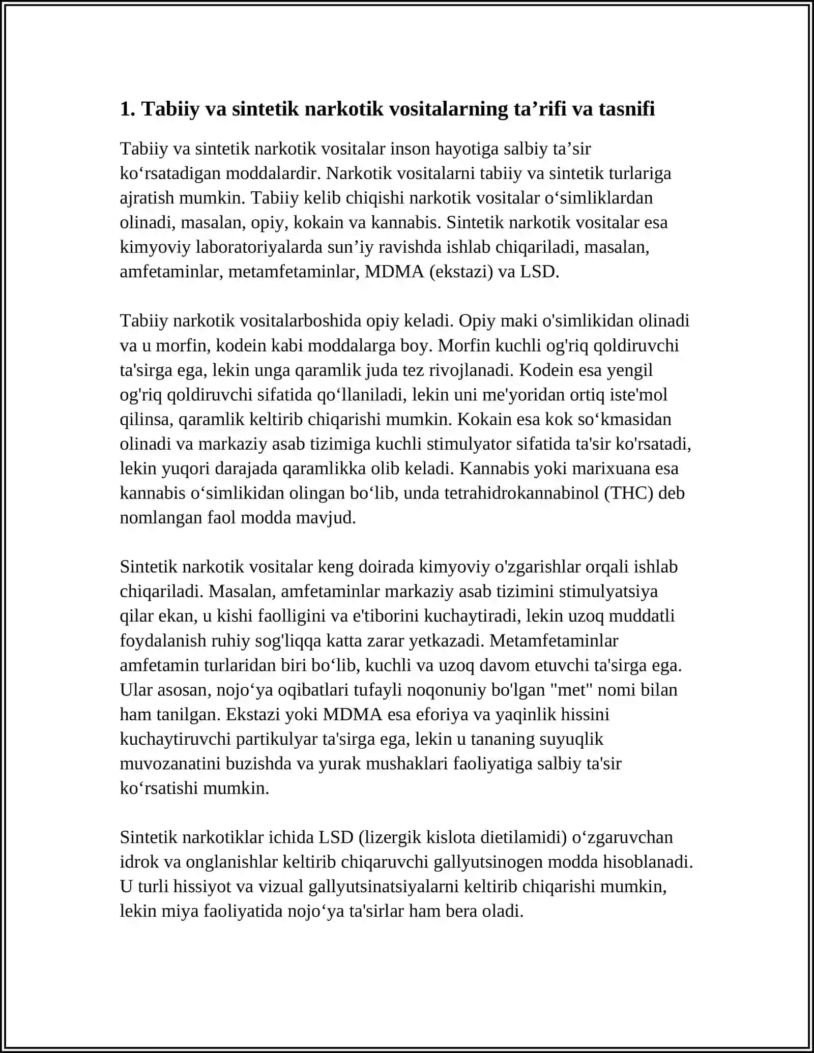 TABBY VA SINTETIK NARKOTIK VOSITALAR. FOYDAS VA ZARARI 3