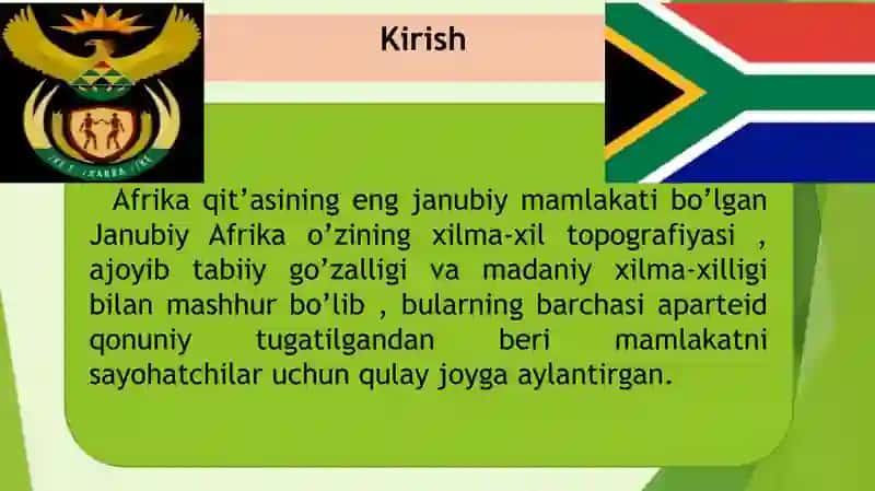 Janubiy Afrika Respublikasida xizmat ko’rsatish sohalarining hududiy rivojlanishi. Taqdimot. 3