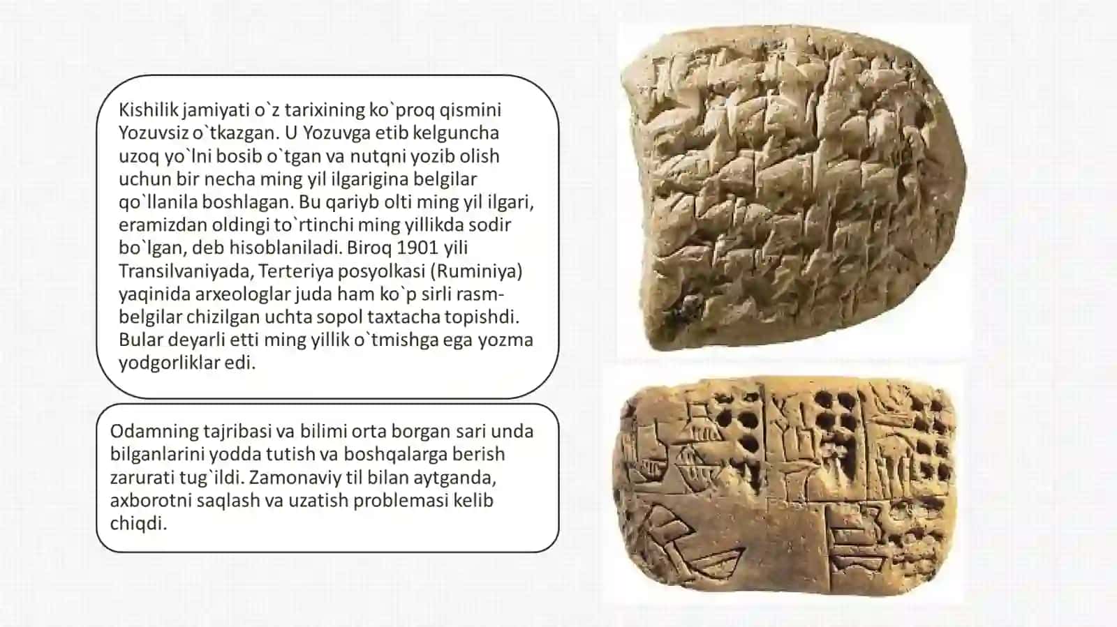 ENG QADIMGI DAVRDA YOZUVNING PAYDO BÒLISHI 3