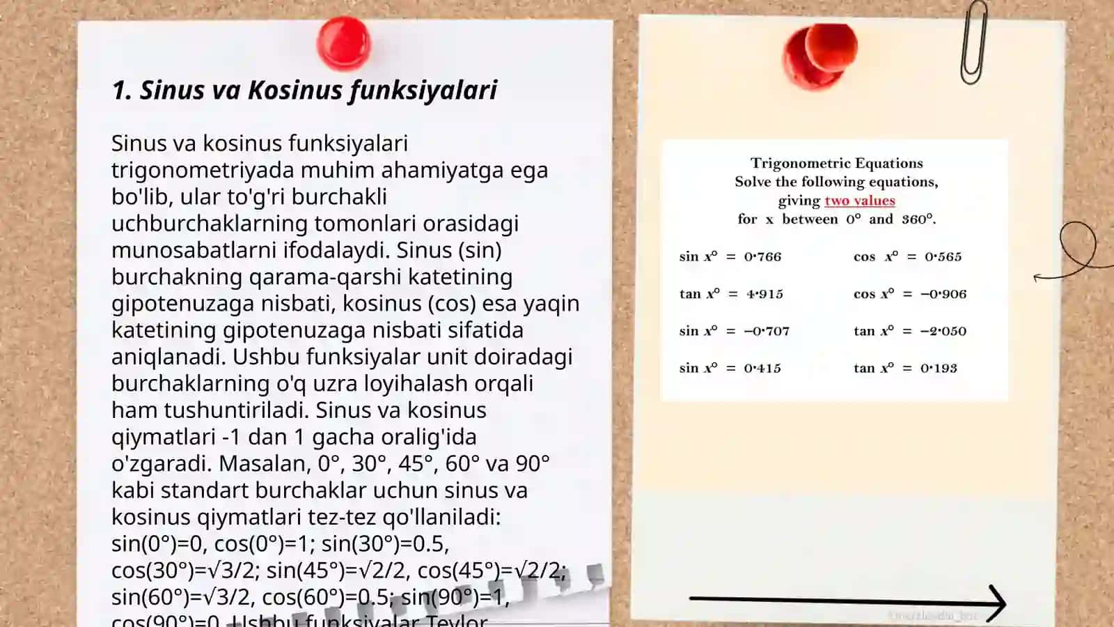 Trigonometrik ayniyatlar 3