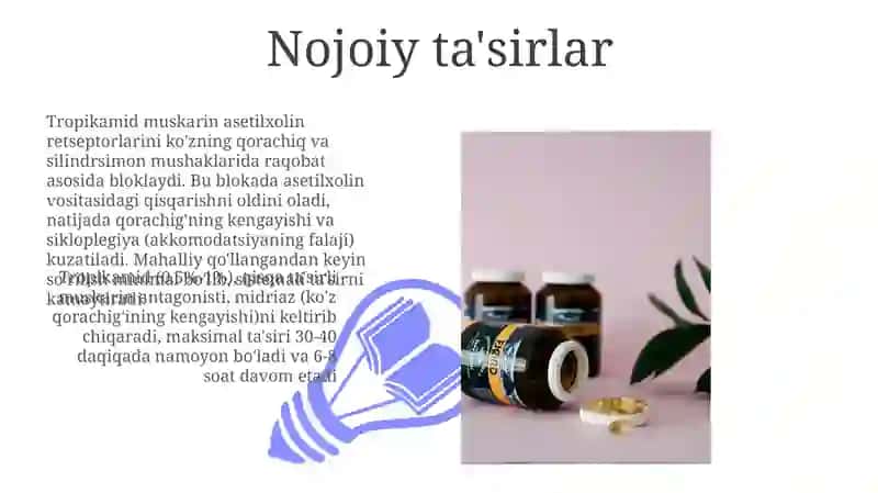 Tropikamid dori vositalarining farmakalogiyasi 3