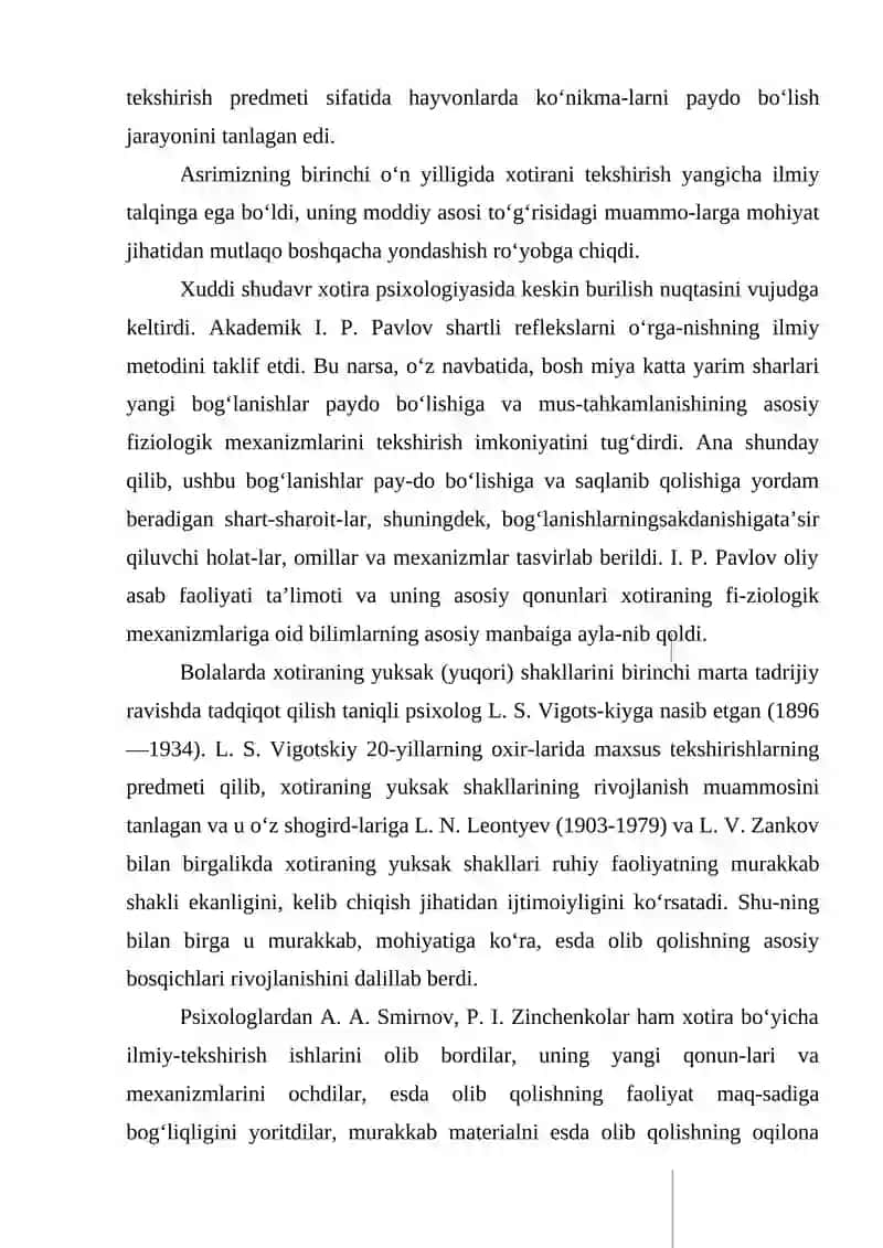 Xotiraning neyrofiziologik asoslari va bioximik nazariyalari 3