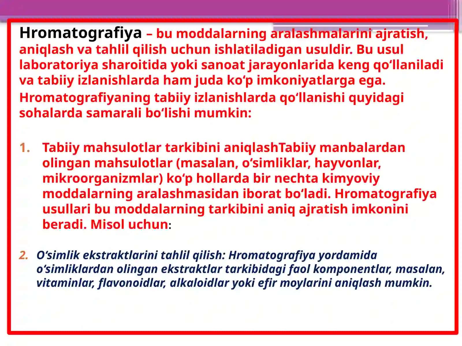 Tibbiy kimyo fanidan hromatografiya 3