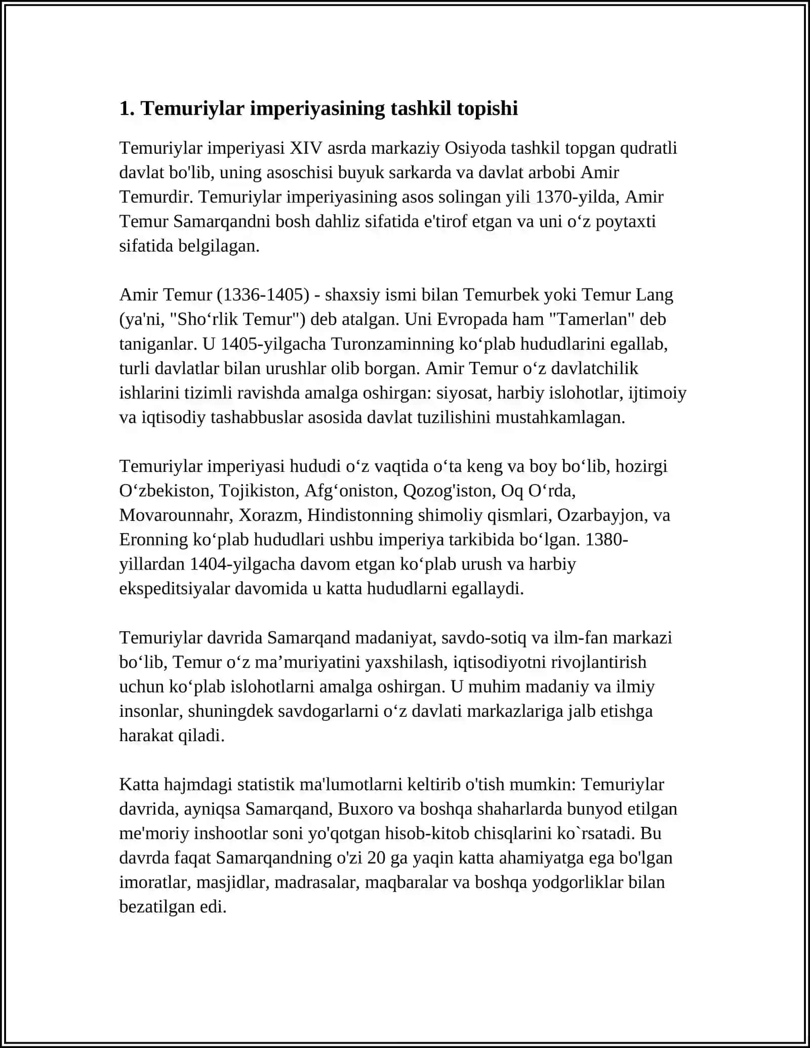 TEMUR VA TEMURIYLAR IMPERIYASI DAVLATI VA HUQUQI 3