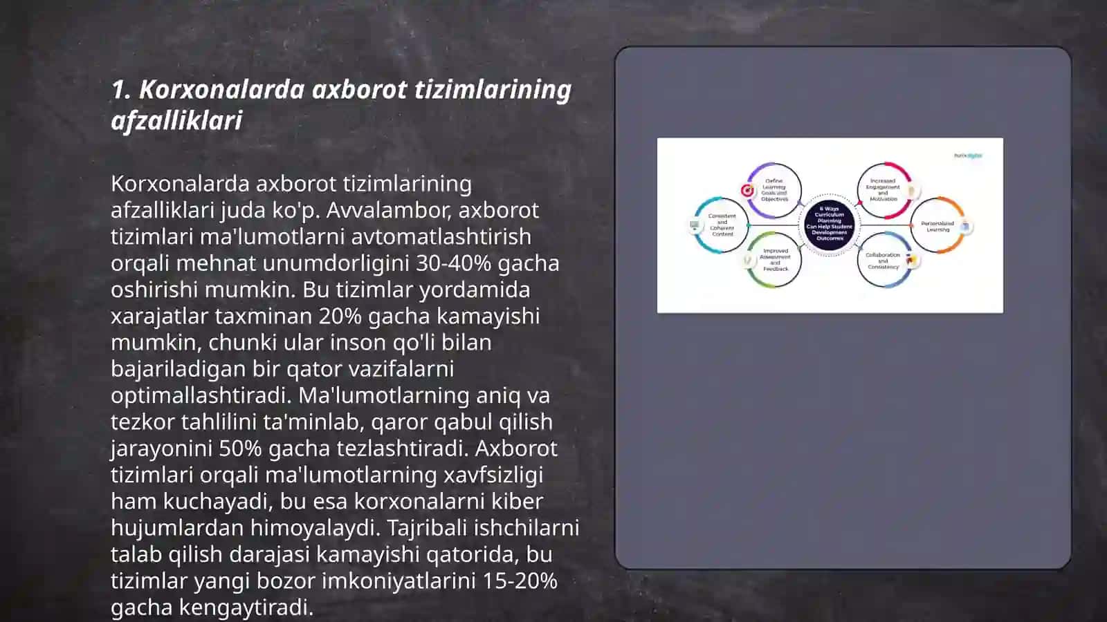 Korxonalarda axborot tizimlarini joriy etishning iqtisodiy samarasi 3