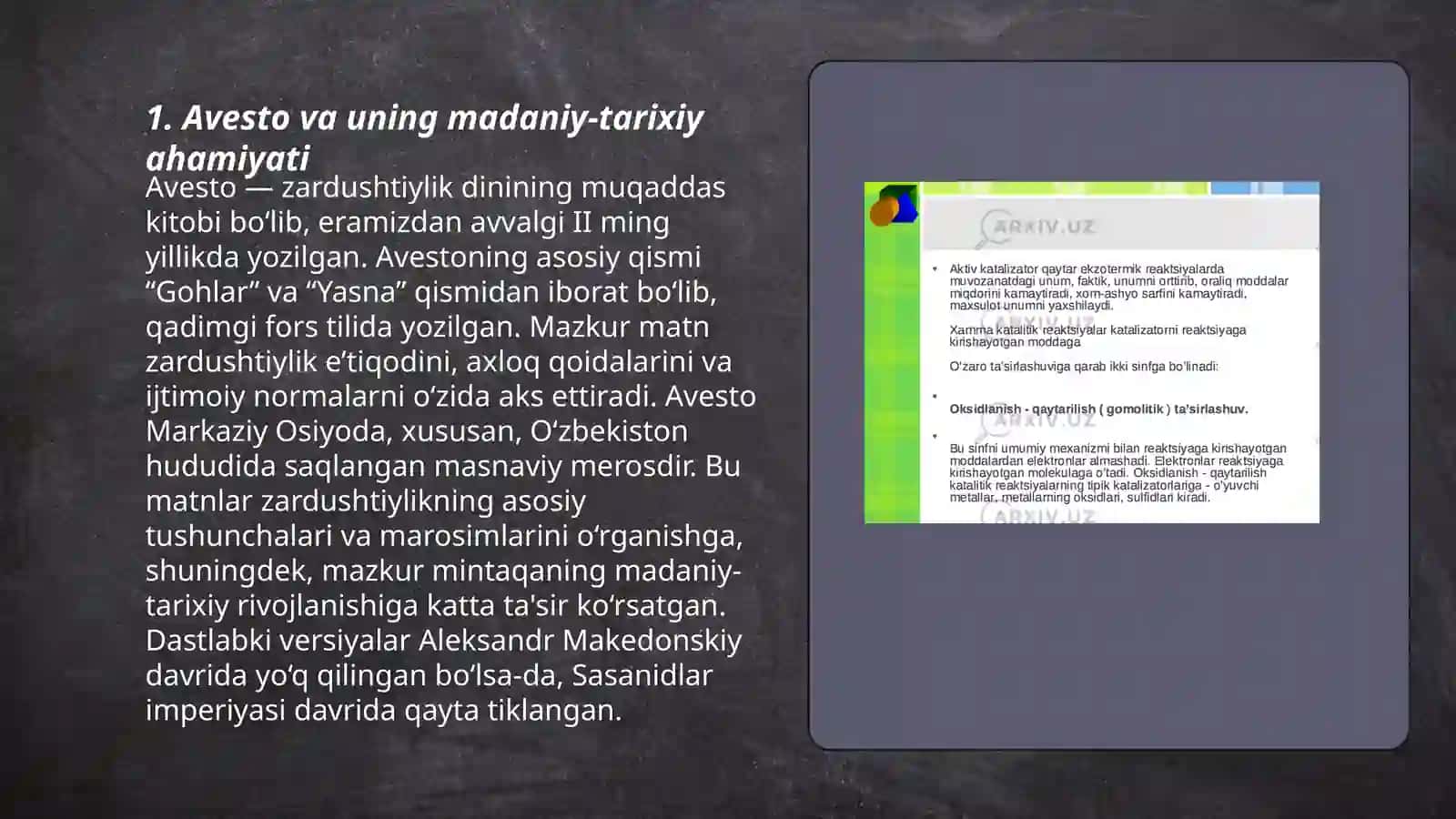 Nomoddiy madaniy merosda Avestoning tutgan o‘rni 3