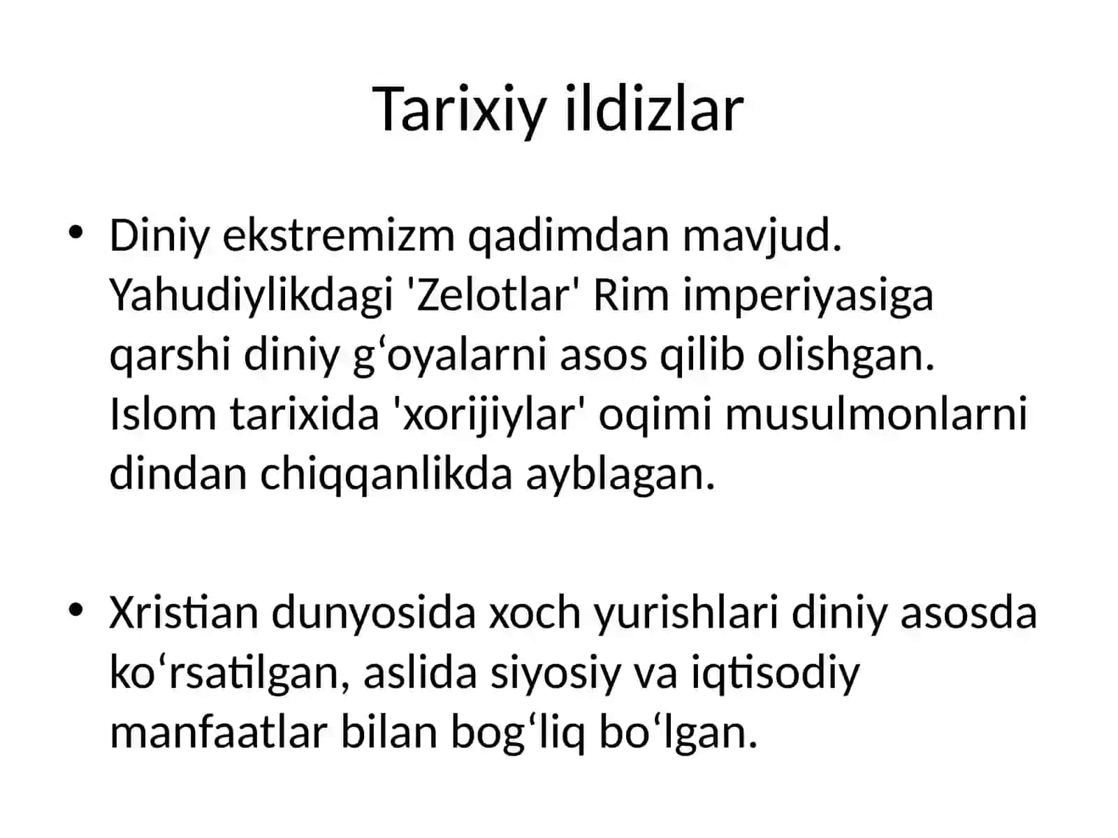 Diniy ekstremizm, fundamentalizm va terrorizm 3