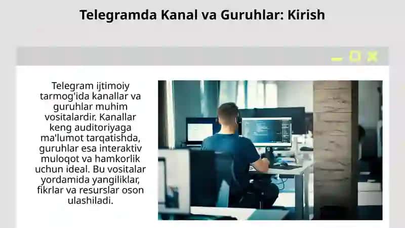 Telegram ijtimoiy tarmoqida kanallar va guruhlar 3
