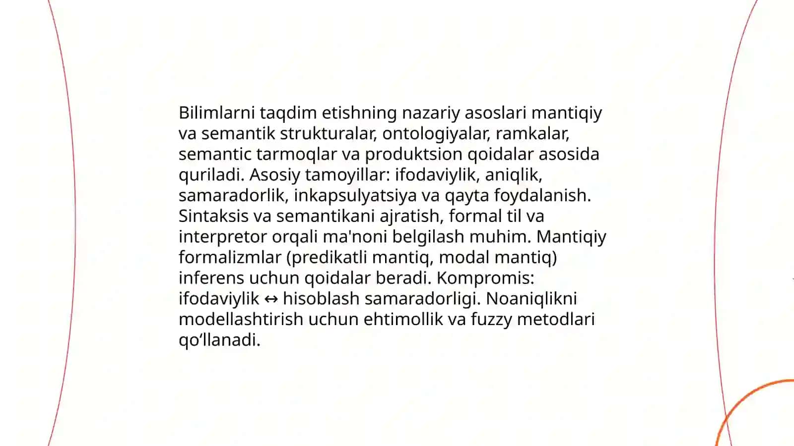 Bilimlarni taqdim etish. Mantiqiy va produksion modellar. Bilimlar interpretatori 3