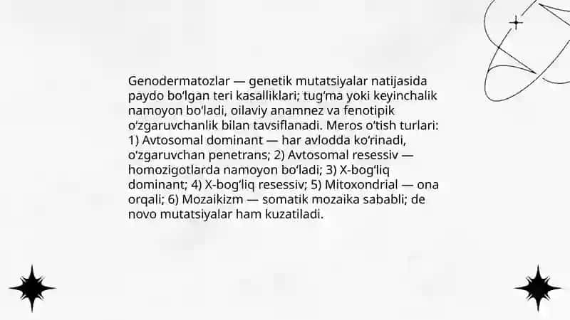 Terining nasliy ( dermatozlar) kasalliklari 3