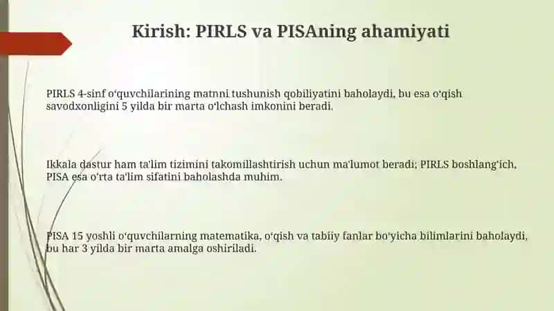 PIRLS va PISAxalqarobaholashdasturlari 3
