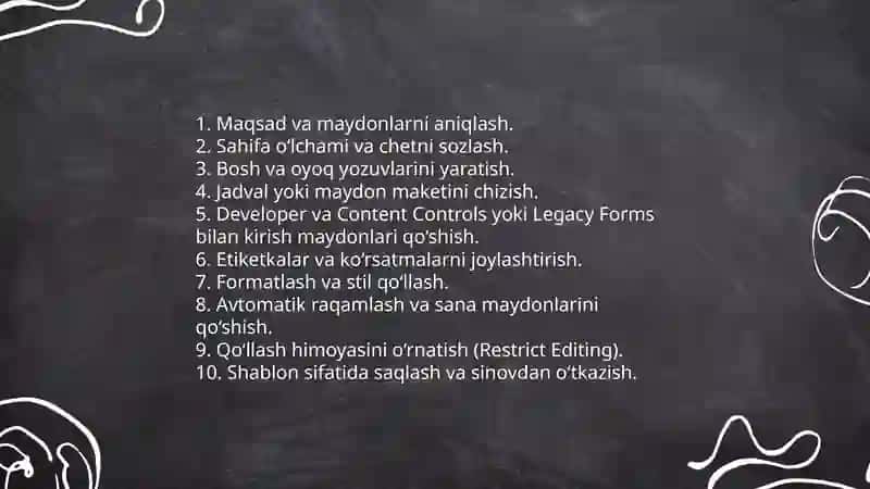 Word matn taxrirlagichida turli xil blankalar yaratish (ariza kasallik kartasi analizlar blankasi) 3
