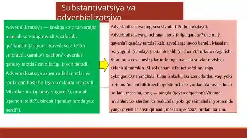 Substantivatsiya va adverbializatsiya 3