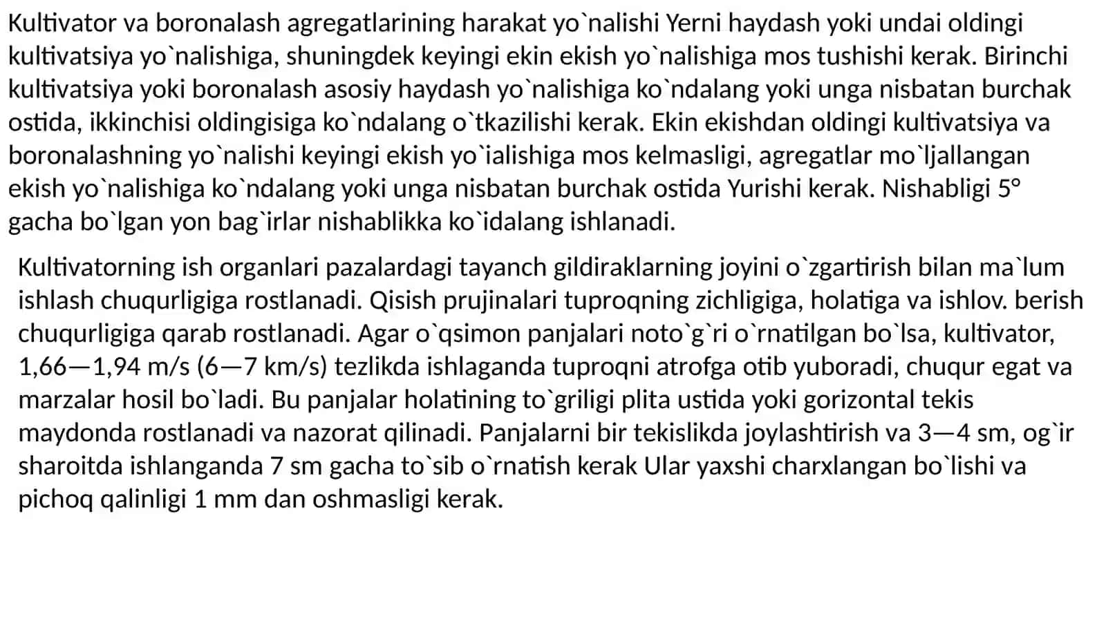 Traktor va kultivator-ozuqlantirgichni ishga tayyorlash. Agregat tuzish va uni ishga tayyorlash 3