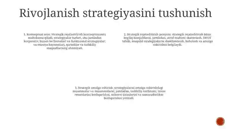 Harakatlar Strategiyasidan - Taraqqiyot Strategiyasi Sari 3