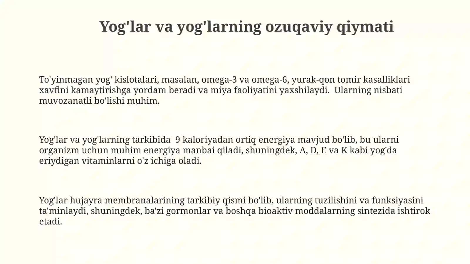 Moy va yog‘larning ozuqaviy qiymati 3