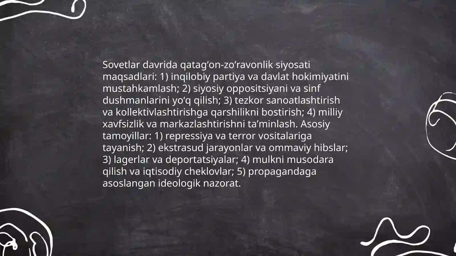Sovetlarning qatag'on-zo'ravonlik siyosati va uning mohiyati 3